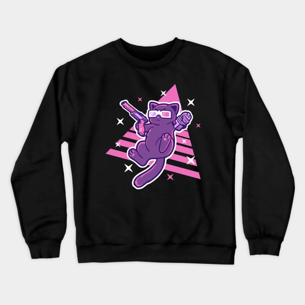 80's Kitty Crewneck Sweatshirt by Pixeleyebat